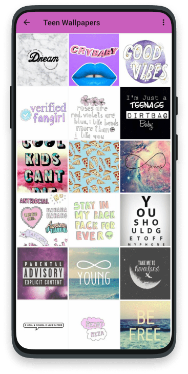 Captura de pantalla de la aplicación Fondos de pantalla para adolescentes