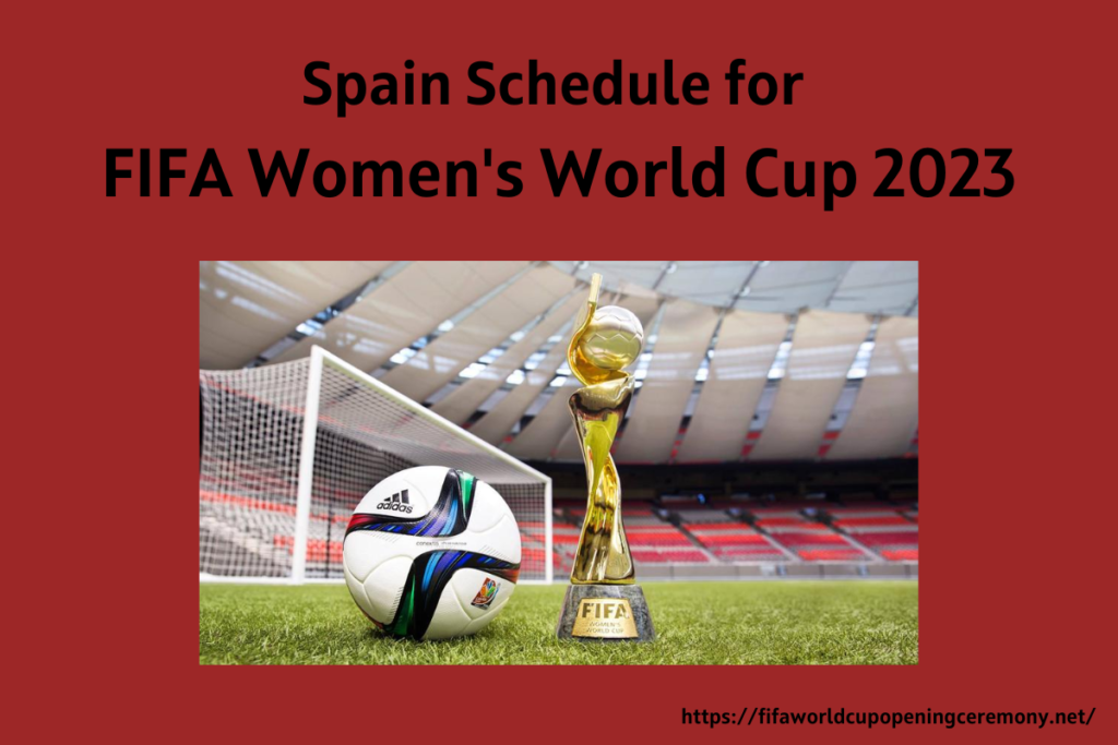 Spain Schedule for FIFA Women's World Cup 2023